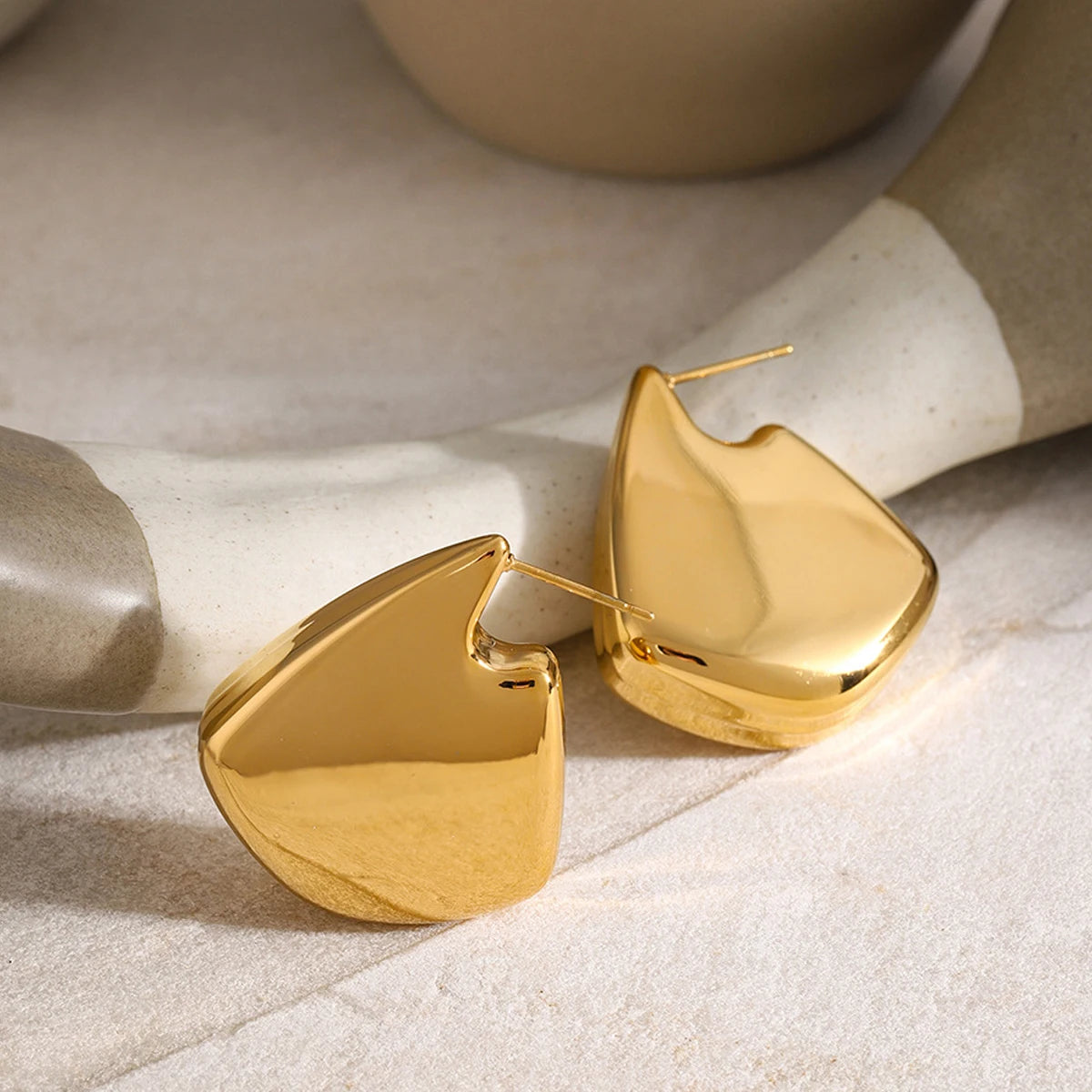 18K Gold Plated Chunky Earrings - Tarnish Free 18K Gold Plated Chunky Earrings - Tarnish Free